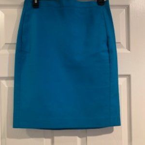 Cerulean blue straight short skirt